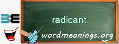 WordMeaning blackboard for radicant